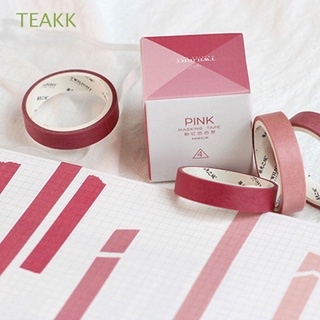 TEAKK Stationery Masking Adhesive Decorative Solid Color Paper Tape Scrapbooking DIY Home Decoration Label Stickers Sticky Paper