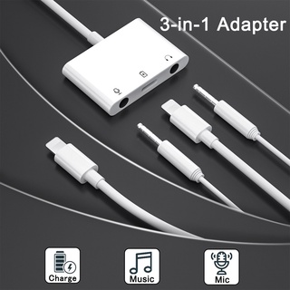 Adaptador de Audio Lightning a micrófono 3 en 1 compatible con auriculares duales de 3,5 mm Jack Audio y salida y Cable convertidor de carga sin necesidad de aplicación para transmisión en vivo Apple IPhone (2)