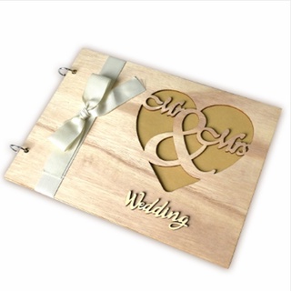 libro de mensajes de boda de madera, bloc de notas, artesanía creativa (6)