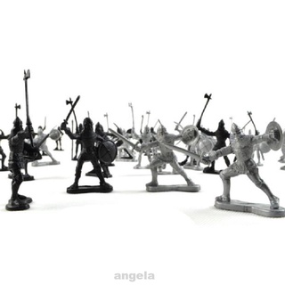 60 pzas/set de simulación de regalo de caballero de la Guerra del Ataque Medieval antiguo Soldado Figuras Modelo