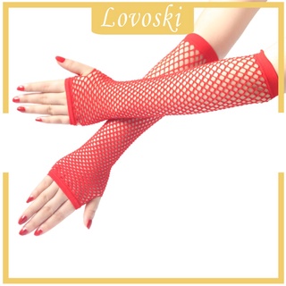 [LOVOSKI-9] Guantes de Red sin dedos largos accesorios de fiesta malla 1920 guantes rojo