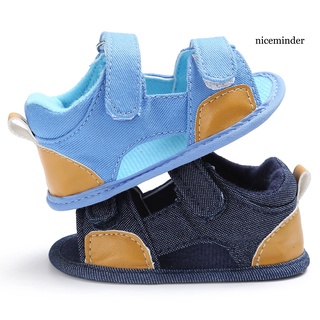 Nice_Niño bebé niño Denim suela suave Prewalker antideslizante zapatos sandalias de verano (4)