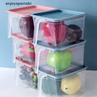 [enjoysportsbi] Organizador De Refrigerador Recipiente De Alimentos Con Tapa Mango De Plástico Fresco Caja De Mantenimiento [Caliente]