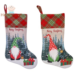 Honeymall Rudolph impreso calcetines de navidad sin cara de muñeca medias adornos de navidad