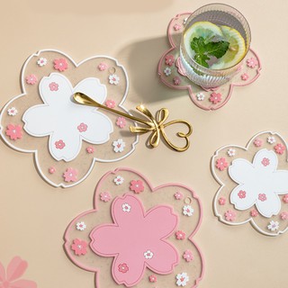 Falifap todo-partido en forma de sakura ollas de silicona y platos portavasos (6)