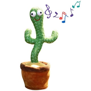 Dancing Cactus danza juguete 120 canciones Swing trenzado eléctrico peluche juguetes musicales cantando y bailando grabado iluminado muñeca divertida👲