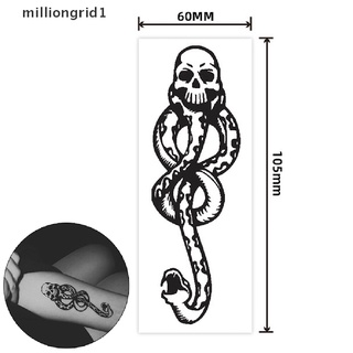 [milliongrid1] juego de 5 pegatinas de tatuaje para transferencia de agua de la serpiente de la muerte para mujeres hombres brazo corporal caliente