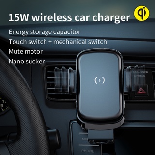 Eelectrofunky/cargador inalámbrico de coche, 15 w Qi carga rápida Auto-Clamping montaje del coche, parabrisas Dash ventilación de aire soporte de teléfono Compatible con iPhone