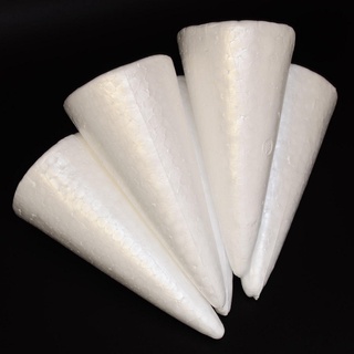 10pcs 7 cm cono modelado poliestireno adornos de espuma de poliestireno diy artesanía blanco