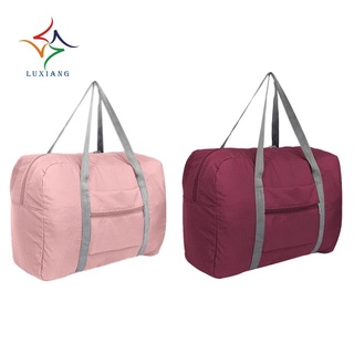 2X multifunción de gran capacidad Casual plegable impermeable bolsas de almacenamiento de equipaje maleta bolsa de viaje bolso organizador bolso bolso Burdy & Deep Pink