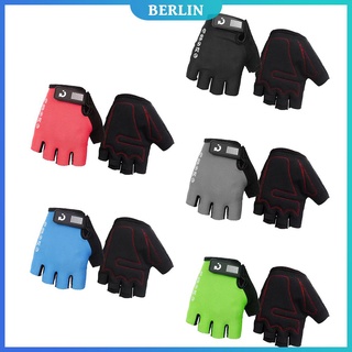 (berlín) guantes antideslizantes transpirables de medio dedo para ciclismo de montaña unisex