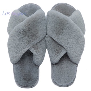 Zm/pantuflas para mujer/pantuflas de invierno cruzadas cálidas cómodas para el hogar/zapatillas de piel interior