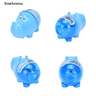 [linshnmu] Stationery Hippo Pencil Sharpener with Two Rubbers Eraser Student Kids [HOT]
