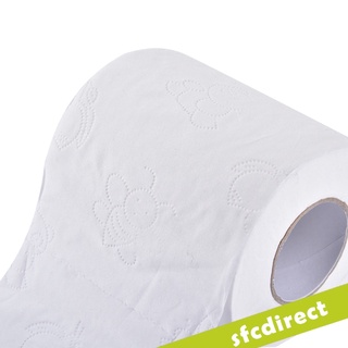 [Hermoso] 10 rollos de papel higiénico blanco rollo de papel higiénico paquete de 10 toallas de papel de 3 capas para baño, cocina, taller (1)