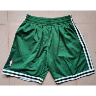 Boston Celtics Larry BirdBill Russell Mitchell & ness Verde Retro Malla Pantalones Cortos De Baloncesto