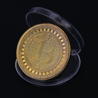Decoración del hogar chapado en oro Bitcoin moneda BTC moneda arte colección recuerdo año nuevo regalo (4)