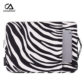 Canvasartisan Zebra patrón portátil bolsa impermeable cubierta portátil mango Tablet iPad funda con bolsillo frontal para Macbook Air Pro 11/12/13/14/15 pulgadas