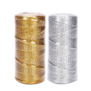 100M*1.5Mm macramé cuerda cuerda artesanía DIY oro plata hilo cuerda costura trenzado textil W8J3 (1)