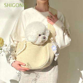 Shigong - bolsa de transporte para perros hecha a mano, cómoda, bolsa de cachorro, bolsa de hombro, lona, correas ampliadas, bolsas de cachorro, bolsa transpirable, accesorios para mascotas, Multicolor