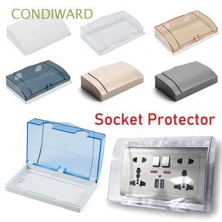 CONDIWARD Transparent Socket Protector Power Outlet Switch protection box Electric Plug Cover Splash Box 86 type Waterproof Bathroom Supplies Double Sockets/Multicolor
