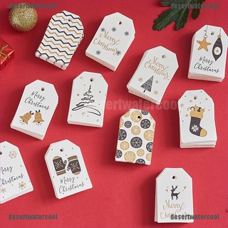 DECL 100PCS Christmas DIY Kraft Tags Labels Gift Wrapping Paper Hang Tags Paper Cards 210824