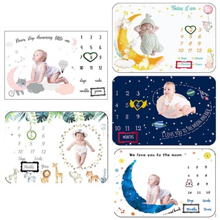 th 1 set baby monthly record growth milestone manta recién nacido fotografía kit de accesorios