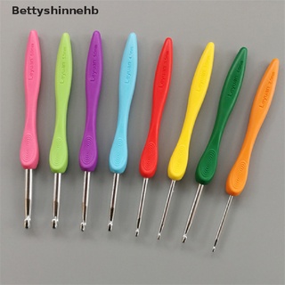 bhb> 8 unids/set agujas de ganchillo de aluminio de 2.5-6.0 mm mangos acolchados agujas de tejer bien