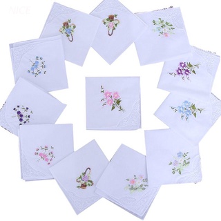 Nvzhuang set De 5 piezas De algodón cuadrado De encaje con Bordado Floral De moño De mariposa De 11x11 pulgadas