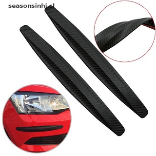 (lucky) 2x negro fibra de carbono textura anti-rub protector coche suv parachoques borde guardia tira [seasonsinhj]