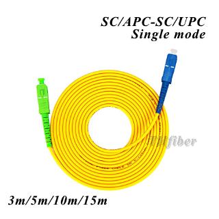 Cable de conexión de fibra SC-SC, cable de puente de un solo modo SM, simplex, 9/125,3-15 m, SC/APC-SC/UPC