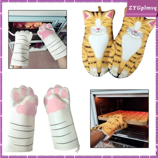 1pair House Cat Paw Oven Mitts Heat Resistant for Oven Cooking Weight:160g