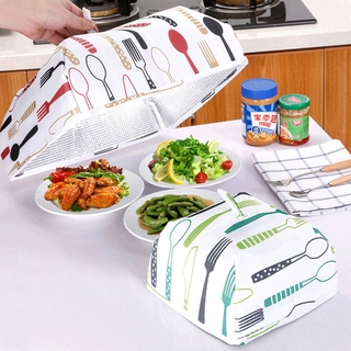 creativo plegable mesa de comedor a prueba de polvo cubierta de platos de papel de aluminio de alimentos comida aislamiento cubierta