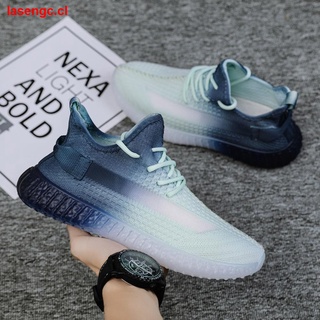 Zapatos De Coco De Los Hombres Otoño Transpirable Deportes Volando 2021 Nuevo color Degradado Malla casual Moda