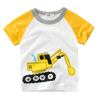 moda coche impreso caliente verano niños niñas tops camisetas de manga corta ropa bebé niños de dibujos animados t-shirt (5)