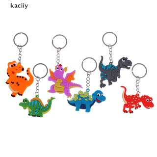 kaciiy 6pcs dibujos animados dinosaurio llavero colgante llavero dinosaurio fiesta decoración niños regalos cl
