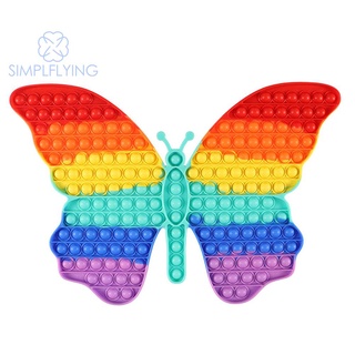 simplflying cod√ relajante empuje burbuja juguetes grande mariposa anti estrés exprimir juguete arco iris