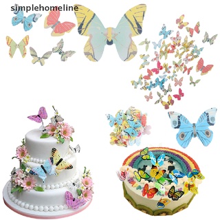[simplehomeline] 42 piezas de obleas comestibles de mariposa mixtas de papel de arroz para tartas de cupcakes calientes