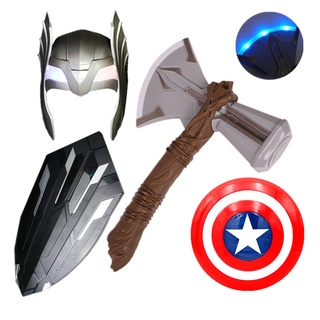 < Disponible > Marvel Vengadores Juguetes De Luz LED Sonido Capitán América Escudo Thor Martillo Máscara Figuras Cosplay Props Niños Juguete Halloween