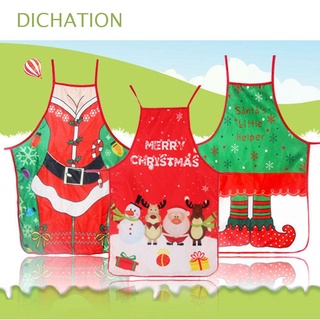 DICHATION Gifts Clean Pinafore Home Kitchen Color Pinafore Christmas Apron Cooking Supplies Decorative Props Coffee Fabric Xmas Decoration Merry Christmas Bibs