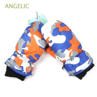 ANGELIC Windproof Skiing Mittens Furry Gloves Warm Mitts Snow Snowboard Winter Outdoor Comfortable Kids Skating Thicken/Multicolor