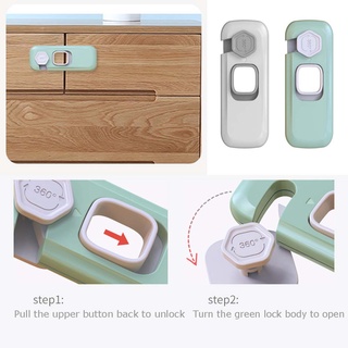 SOFFA Multi-function Safety Lock Security Care Products Cabinet Lock Infant Refrigerator Children Anti-pinch Hand Sliding Door Kids Locks Strap/Multicolor (2)