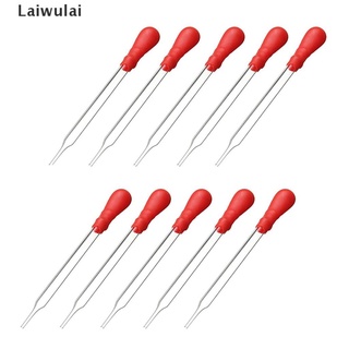 [Laiwulai] 10Pcs 10Ml 12Cm Glass Pipette Medicine Laboratory Dropper Red Rubber Head Pipet .