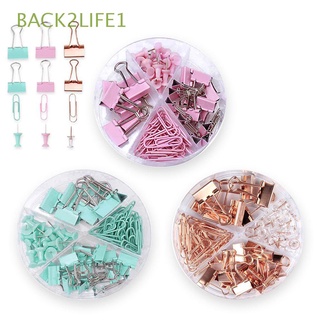 BACK2LIFE1 High Quality Push Pins 4sizes Receipt Binding Clamp Binder Clips Paper Clip Office Study 72Pcs Combination Set Stationery Marking Clips Dovetail Clips/Multicolor