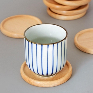 Posavasos de estilo japonés simple cuadrado redondo de madera posavasos de aislamiento de haya