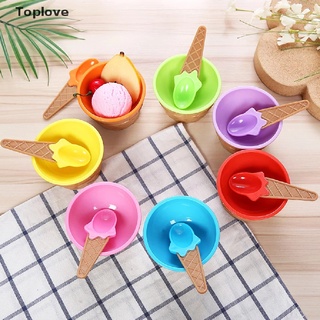 [toplove] bebé tazón de alimentación de plástico helado cuenco de los niños vajilla de color caramelo tazón. (2)