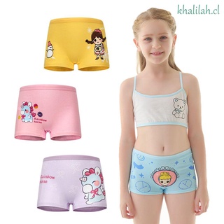 KHALILAH Lovely Boxer Underwear Soft Briefs Children Panties Underpants Cartoon Girls Kids Breathable 4 Pcs/Lot Cotton