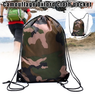 mochila de camuflaje con cordón bolsa de gimnasio de viaje deporte al aire libre bolsa ligera (1)