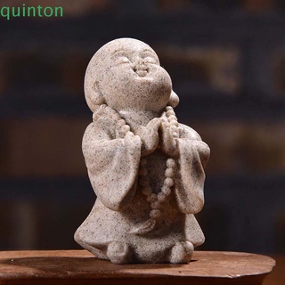 QUINTON Escultura De Piedra Arenisca Miniatura Decoración Del Hogar Adorno De Hadas Jardín Buda Estatua Monje Figura