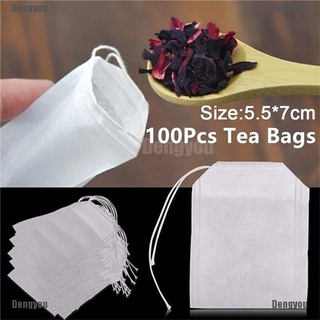 <dengyou> 100x bolsas de té de grado alimenticio vacías perfumadas bolsas de té infusor sello filtro de papel