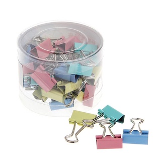 RA 40Pcs Colorful Metal Binder Clips File Paper Clip Office Supplies 19mm Width
